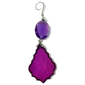 Ornament Approx 6.5 Purple 2 Tone Acrylic Silver Home Decor Modern Vntage Frozen